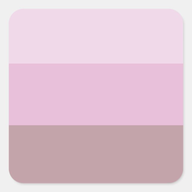 Pink Striped Ombre Square Sticker (Front)