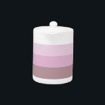 Pink Striped Ombre Teapot<br><div class="desc">Modern,  classic pink ombre striped pattern.</div>