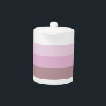 Pink Striped Ombre Teapot<br><div class="desc">Modern,  classic pink ombre striped pattern.</div>