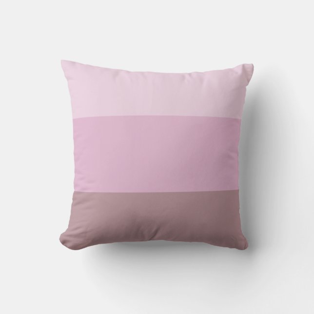 Pink Striped Ombre Throw Pillow (Front)