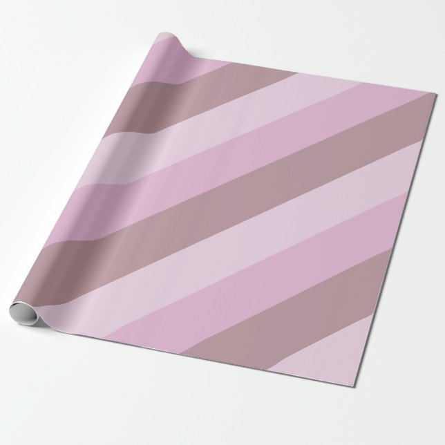 Pink Striped Ombre Wrapping Paper (Unrolled)