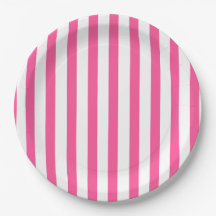 Pink Striped Party Plates