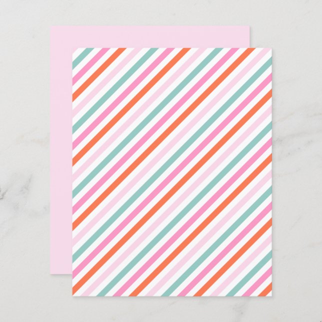 Pink Striped Pattern Scrapbook Paper (Front/Back)
