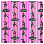 PINK STRIPED PERSONALIZED GYMNASTICS FABRIC
