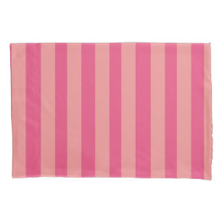 Pink striped pillowcase