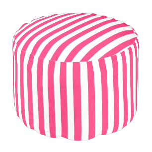 Pink Striped Pouf