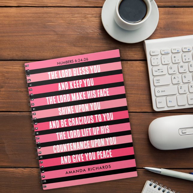 Pink striped prayer journal notebook (Creator Uploaded)