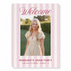 Pink Striped Preppy Graduation Welcome