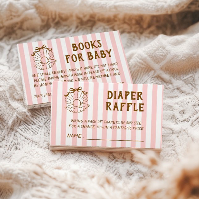 Pink Striped Seashell Pearl Baby Shower Paper Cups (Creator Uploaded)