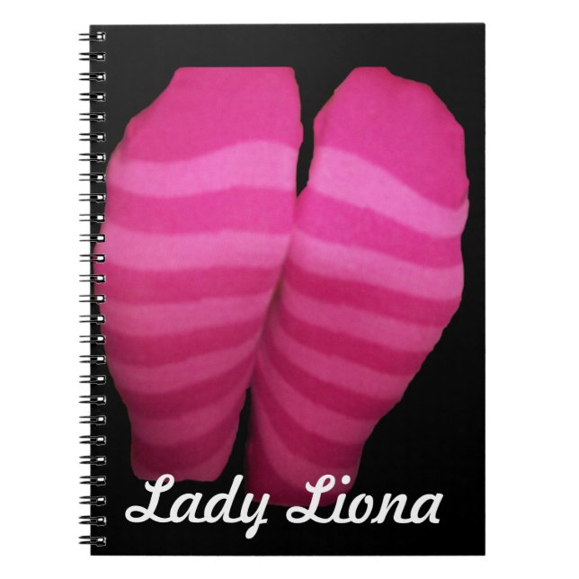 Pink Striped Socks Notebook (Front)