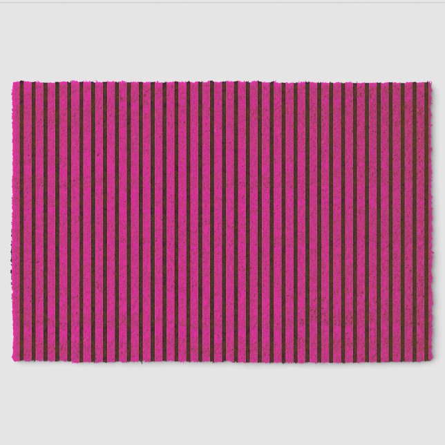 Pink Striped texture Fiber Doormat (Front)
