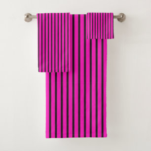 🛁 Pink Striped Texture Gift For Bathroom Spa 💗 Bath Towel Set