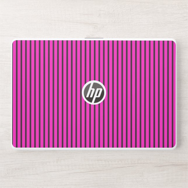 Pink Striped texture HP Laptop Skin (Front)