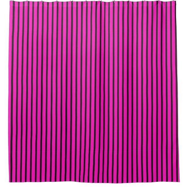 Pink Striped texture Shower Curtain (Front)