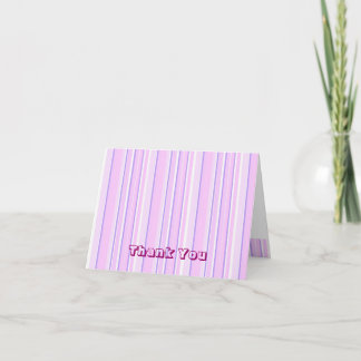 Pink Striped Thank You Card