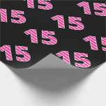 [ Thumbnail: Pink Stripes 15 Event # (Birthday, Anniversary) Wrapping Paper ]