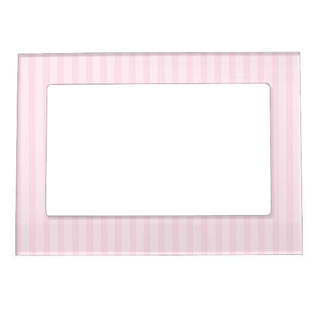 Pink Stripes 1 Magnetic Picture Frame (Front)