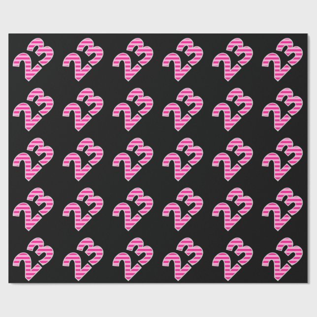 Pink Stripes 23 Event # (Birthday, Anniversary) Wrapping Paper (Flat)