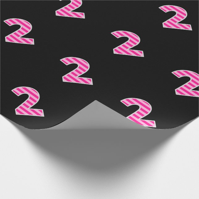 Pink Stripes 2 Event # (Birthday, Anniversary) Wrapping Paper (Corner)
