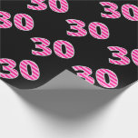 [ Thumbnail: Pink Stripes 30 Event # (Birthday, Anniversary) Wrapping Paper ]
