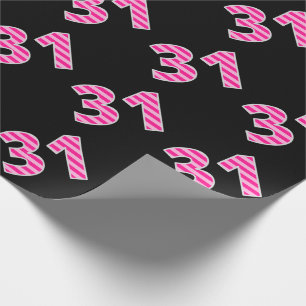 Pink Stripes 31 Event # (Birthday, Anniversary) Wrapping Paper