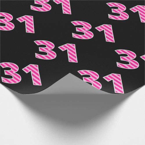 Pink Stripes 31 Event  Birthday Anniversary Wrapping Paper
