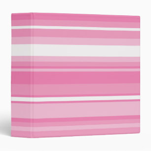 Pink stripes 3 ring binder