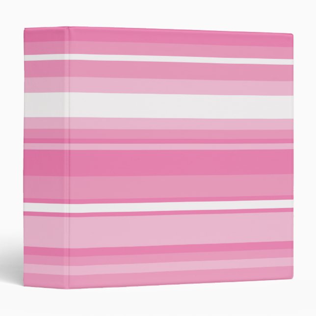 Pink stripes 3 ring binder (Front/Spine)