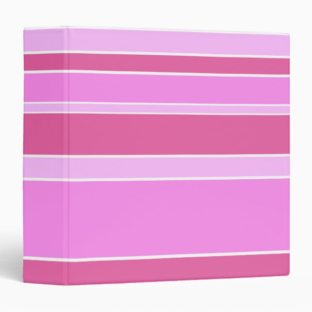Pink stripes 3 ring binder (Front/Spine)