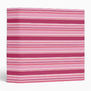 Pink stripes 3 ring binder