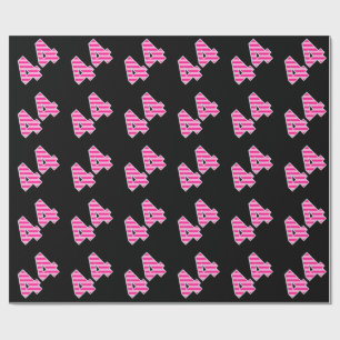 Pink Stripes 44 Event # (Birthday, Anniversary) Wrapping Paper