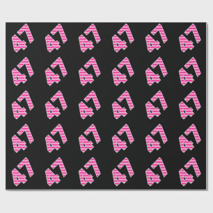 Pink Stripes 47 Event # (Birthday, Anniversary) Wrapping Paper