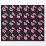 [ Thumbnail: Pink Stripes 61 Event # (Birthday, Anniversary) Wrapping Paper ]
