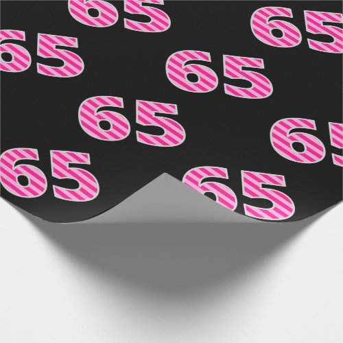 Pink Stripes 65 Event  Birthday Anniversary Wrapping Paper