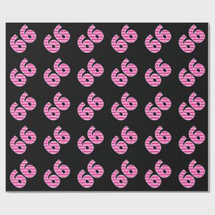 Pink Stripes 66 Event # (Birthday, Anniversary) Wrapping Paper