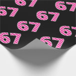 [ Thumbnail: Pink Stripes 67 Event # (Birthday, Anniversary) Wrapping Paper ]