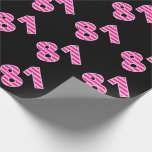 [ Thumbnail: Pink Stripes 81 Event # (Birthday, Anniversary) Wrapping Paper ]