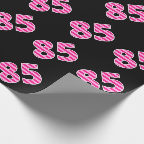 Pink Stripes 85 Event  Birthday Anniversary Wrapping Paper