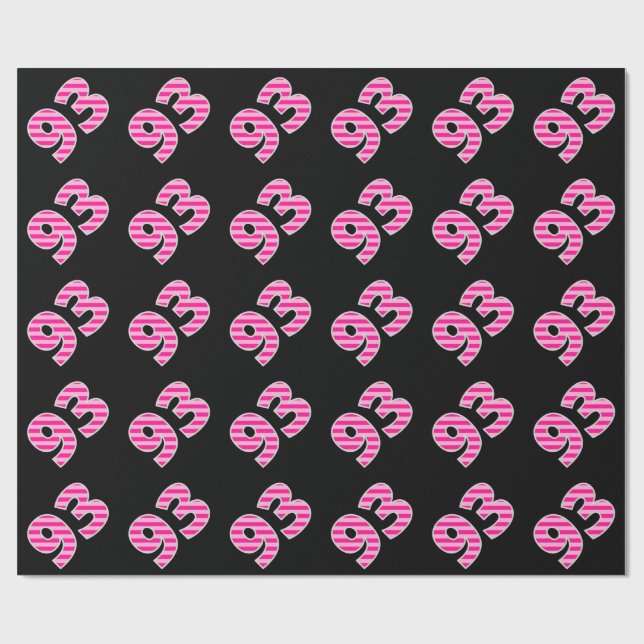 Pink Stripes 93 Event # (Birthday, Anniversary) Wrapping Paper (Flat)