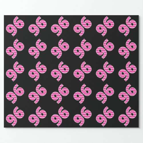 Pink Stripes 96 Event  Birthday Anniversary Wrapping Paper