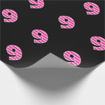 [ Thumbnail: Pink Stripes 9 Event # (Birthday, Anniversary) Wrapping Paper ]