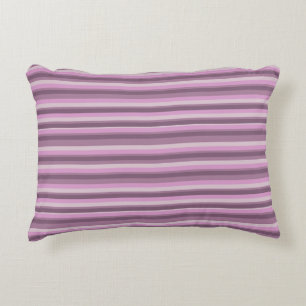 Pink stripes accent pillow