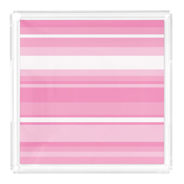 Pink stripes acrylic tray (Front)