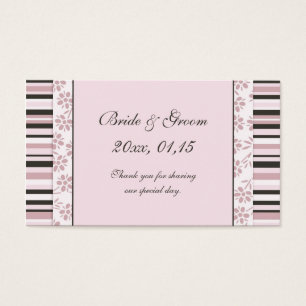 Pink Stripes and Floral Wedding Favor Tags