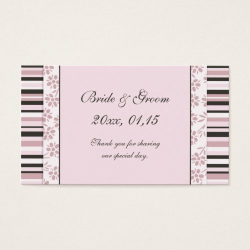 Pink Stripes and Floral Wedding Favor Tags