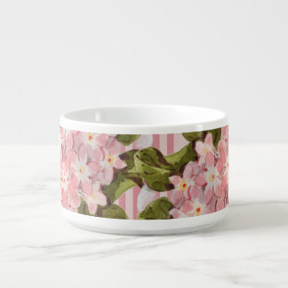 Pink Stripes and Flowers Chili Bowl