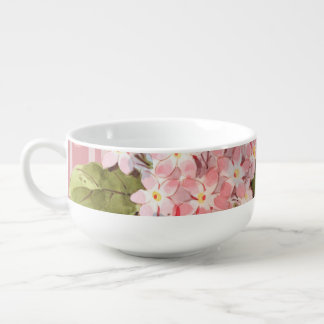 Pink Stripes and Flowers Soup Mug