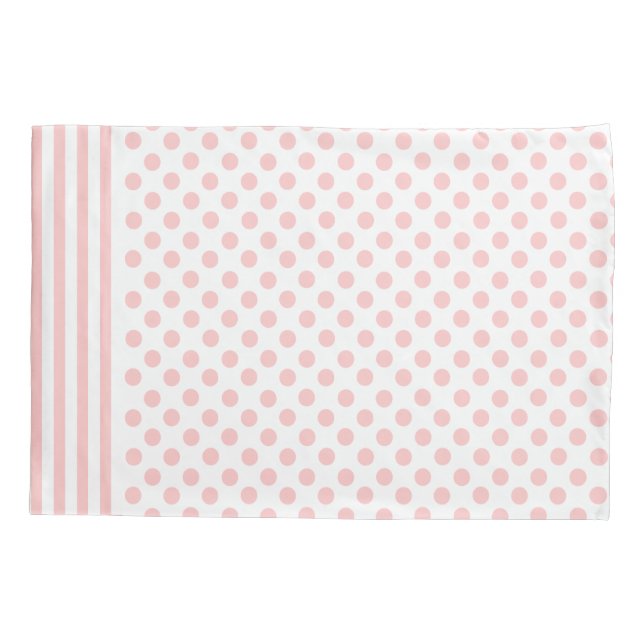 Pink Stripes and Polka Dots Pillow Case (Back)