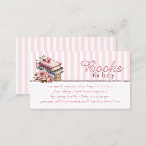Pink Stripes and Pretty Books for Baby  Enclosure Card
