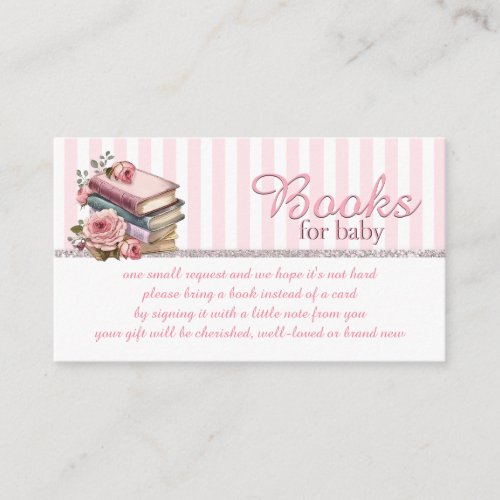 Pink Stripes and Pretty Books for Baby  Enclosure Card